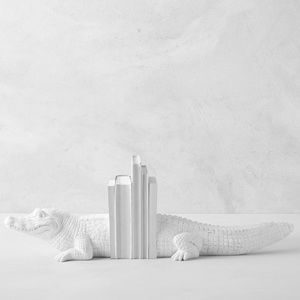 Z Gallerie Detailed White Alligator Bookends 🐊